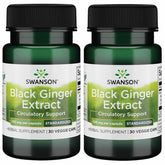 Swanson Black Ginger Extract 2-pack hero image with bottle and capsules