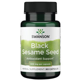 Swanson Black Sesame Seed 500 mg capsules bottle - front view