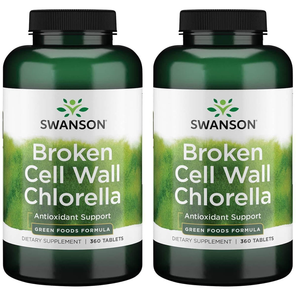 Swanson Broken Cell Wall Chlorella 500 mg 360 Tabs (2 Pack) - product image
