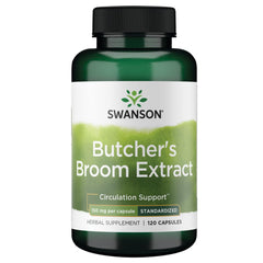 Bottle of Swanson Butcher's Broom Standardized 150 mg, 120 capsules