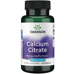 Swanson Calcium Citrate 200 mg bottle containing 60 capsules