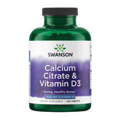 Swanson Calcium Citrate & Vitamin D 250 Tabs bottle