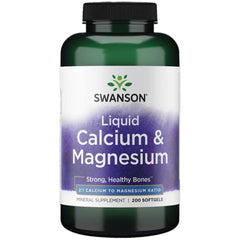 Swanson Calcium & Magnesium 200 SGELS bottle and label
