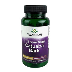 Front view of Swanson Catuaba Bark bottle - 60 capsules, 465 mg