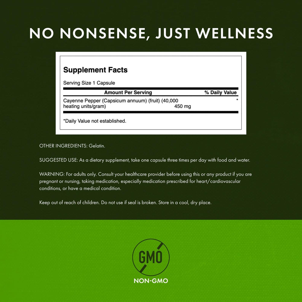Close-up of Swanson Cayenne capsules