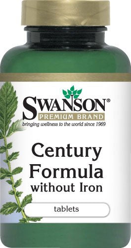 Swanson Century Formula Multivitamin Without Iron packaging and bottle