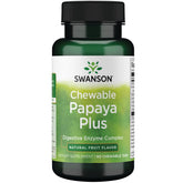 Swanson Chewable Papaya Plus 90 Chwbls Enzyme packaging