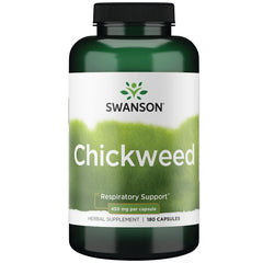 Chickweed herb Stellaria media 450 mg capsules bottle label