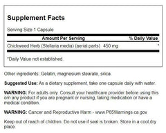 Swanson Chickweed herbal supplement capsules with packaging