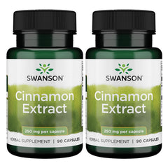 Swanson Cinnamon Extract 250mg bottle - 90 capsules - 2 pack