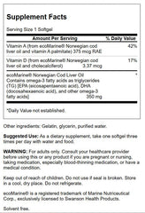 Close-up of Swanson Cod Liver Oil bottle label