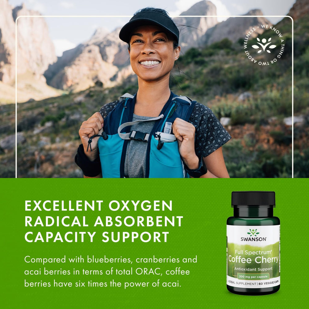 Supplement facts panel for Swanson Coffee Cherry Full-Spectrum