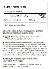 Swanson Full Spectrum Coleus Forskohlii 400 mg capsules