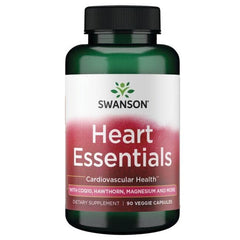 Vegan, Vegetarian and Non-GMO indicators on Swanson Heart Essentials packaging