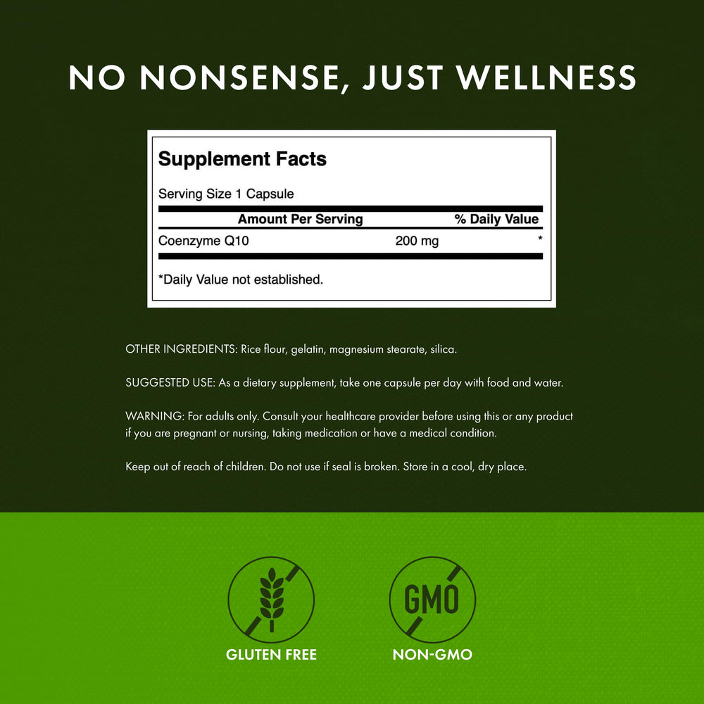 Swanson CoQ10 200 mg bottle front label