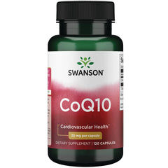 Swanson CoQ10 30 mg bottle with 120 capsules