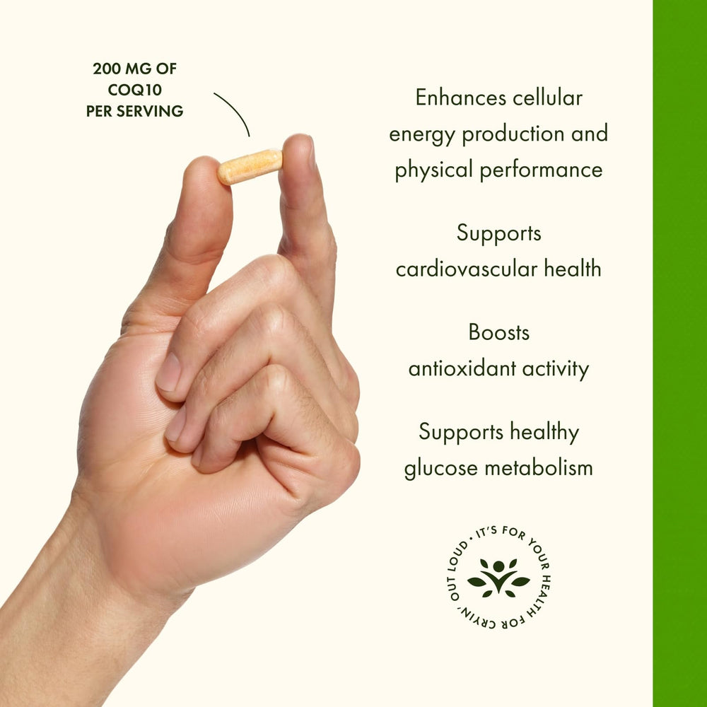 Antioxidant support graphic featuring CoQ10