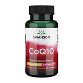 Swanson CoQ10 bottle with 100 capsules, 120 mg each