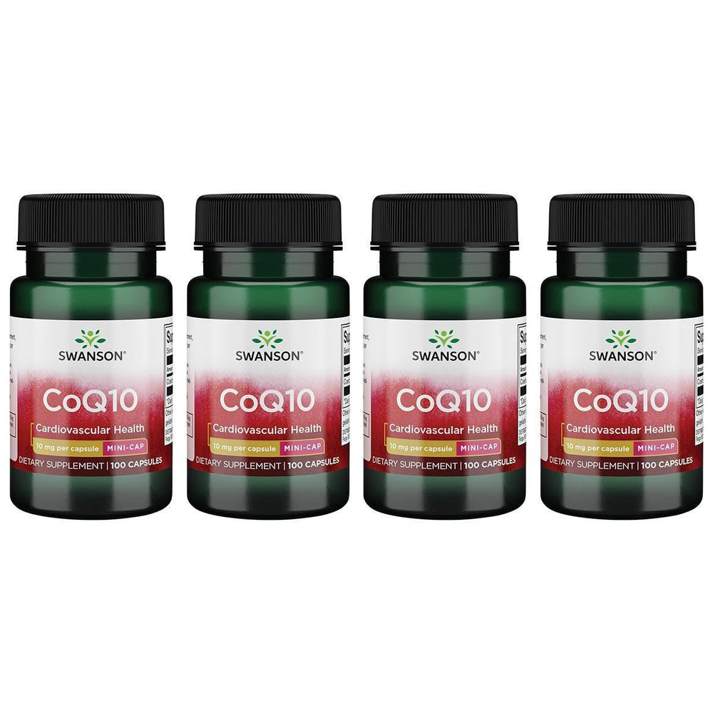 Swanson CoQ10 Mini Cap 10 mg bottle – 100 capsules (4-pack)