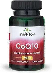 Nutrition facts panel for Swanson CoQ10 100 mg softgels