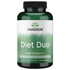 Swanson Diet Duo bottle front view highlighting convenient daily use for carb and fat management