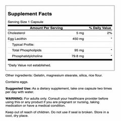 Close-up label reading Egg Yolk Lecithin Soy Free