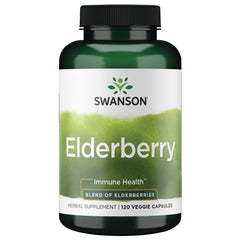 Swanson Elderberry 575 mg 120 Veg Capsules bottle - front view