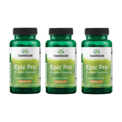 Bottle of Swanson Epic-Probiotic with 25 strains and 30B CFU