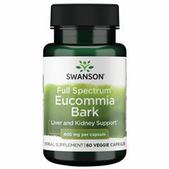 Swanson Eucommia Bark 400 mg bottle and capsules