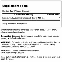 Close-up of Swanson Full Spectrum Eucommia Bark capsules