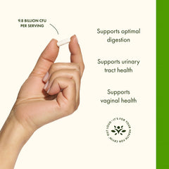 Close-up of FemFlora packaging label