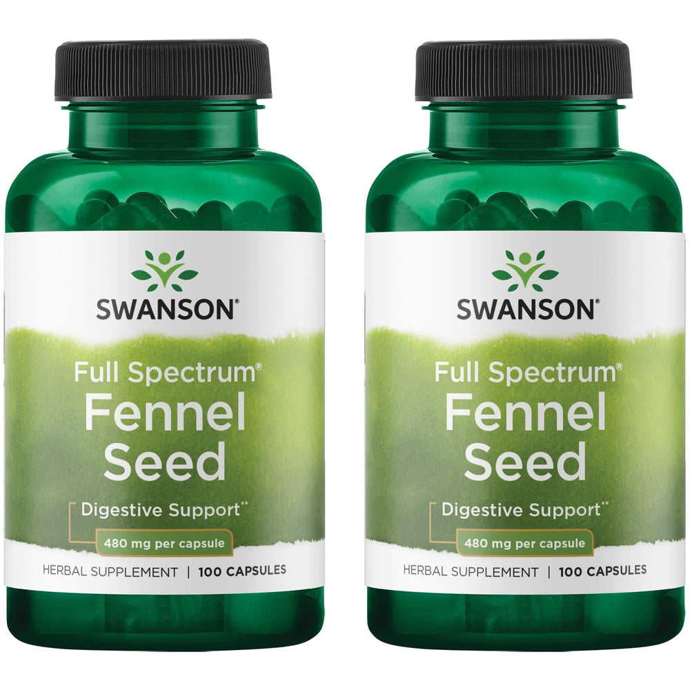 Swanson Fennel 480 mg, 100 capsules per bottle, 2-pack