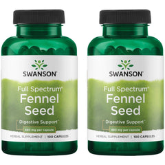 Swanson Fennel 480 mg, 100 capsules per bottle, 2-pack