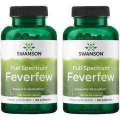Swanson Feverfew 380 mg – 100 capsules (2 pack) bottle