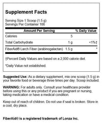 Close-up of Swanson FiberAid canister label