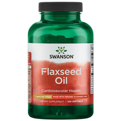 Swanson Flaxseed Oil Omegatru 1000 mg softgels bottle front