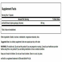 Close-up of bottle label showing caffeine-free formula