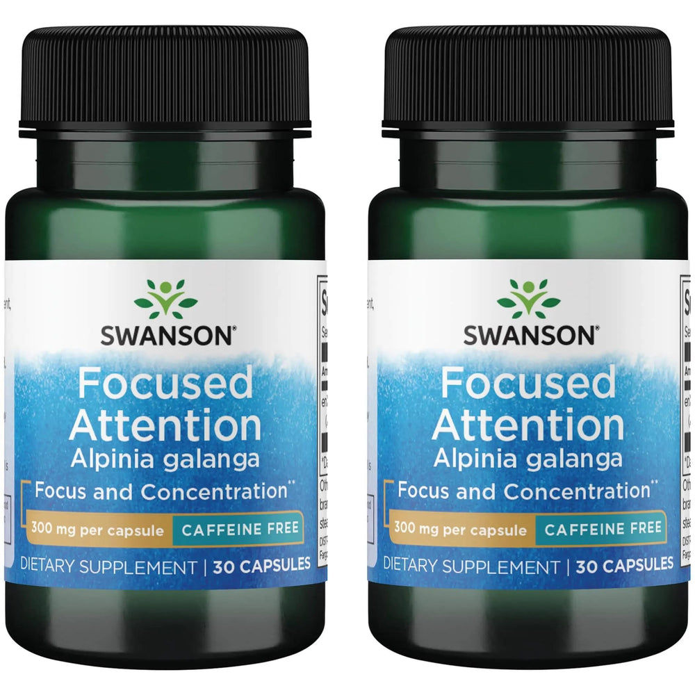 Swanson Focused Attention Alpinia Galanga bottle front - 300 mg, caffeine-free