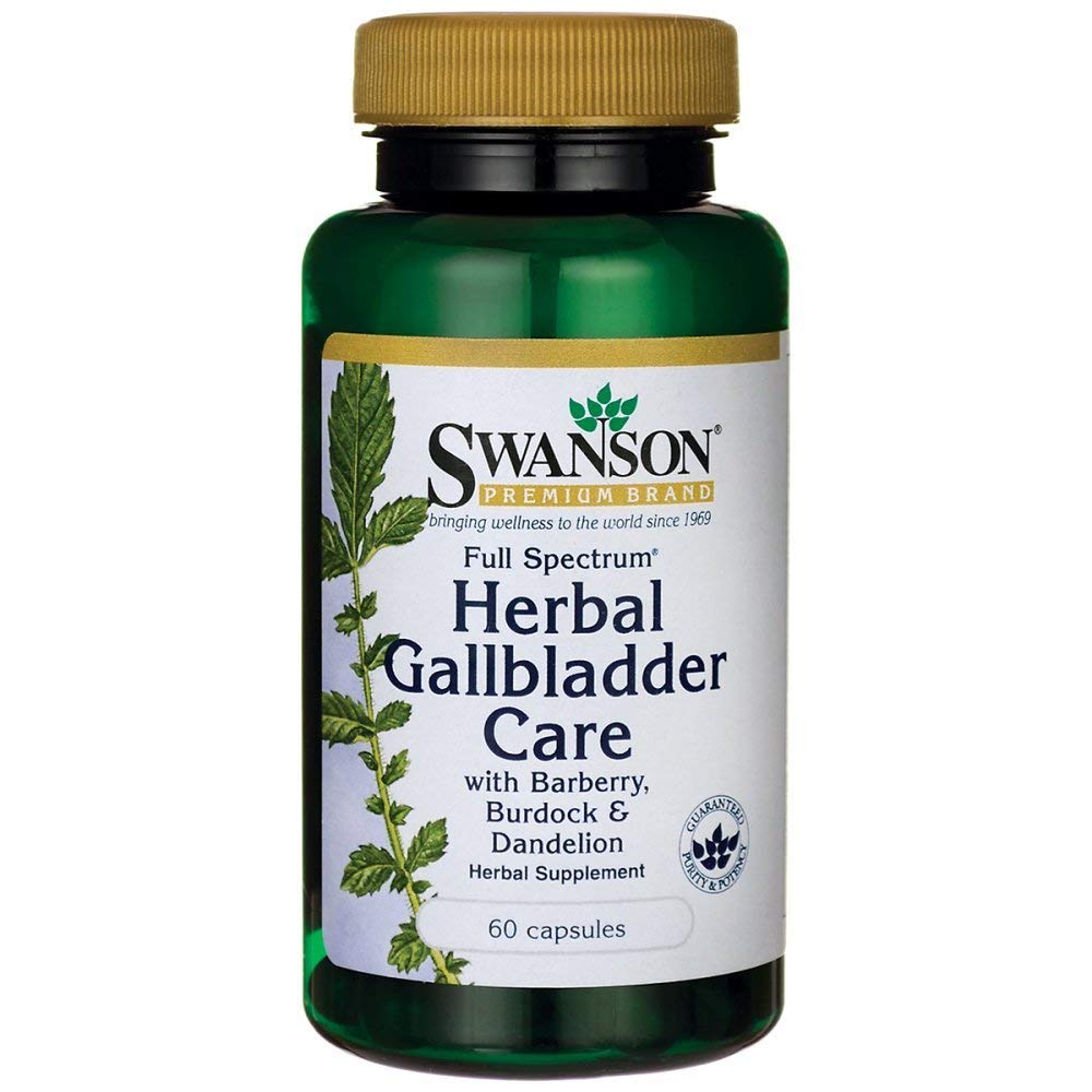Front label of Swanson Full Spectrum Herbal Gallbladder Care bottle (60 capsules)