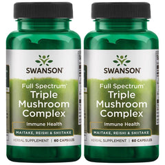 Swanson Full Spectrum Triple Mushroom Complex 60 Capsules (2 Pack) bottle