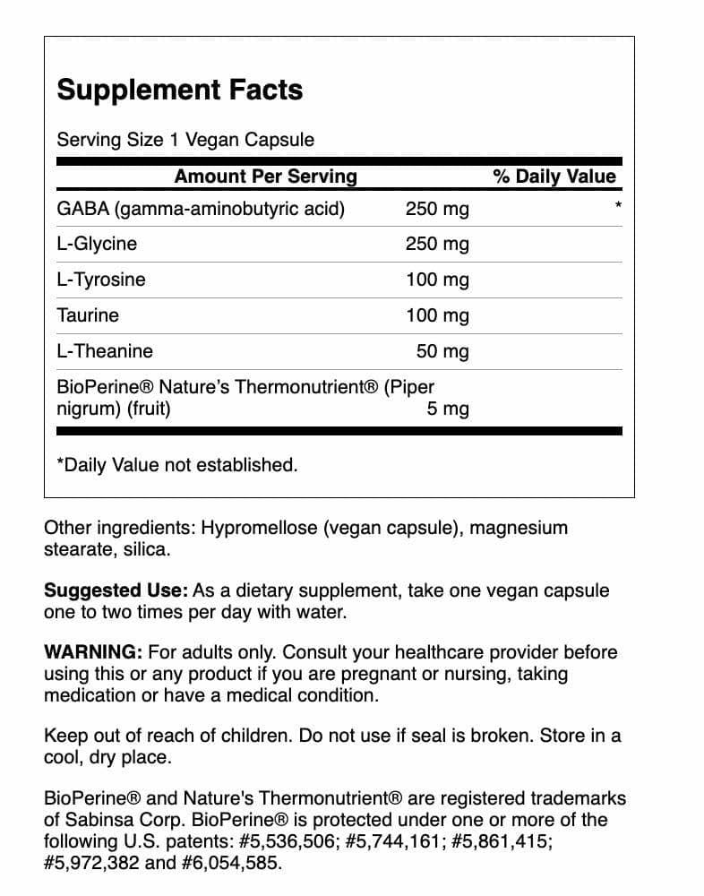Gabaplex bottle side label and branding