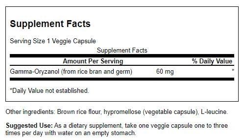 Close-up of Swanson Gamma Oryzanol Rice Bran capsules