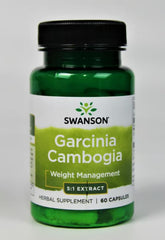 Nutrition facts panel for Swanson Garcinia Cambogia 5:1 Extract 60 capsules