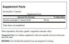 Close-up of Swanson Garcinia Cambogia 5:1 Extract bottle side view