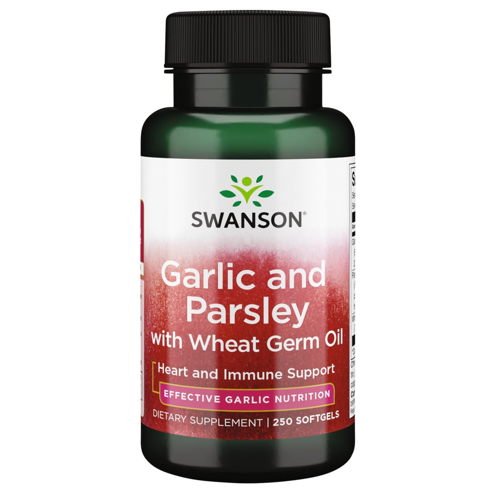 Swanson Garlic & Parsley 250 Softgels bottle front view