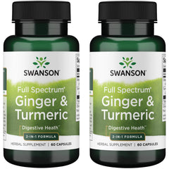 Swanson Full Spectrum Ginger & Turmeric 60 Capsules (2 Pack)