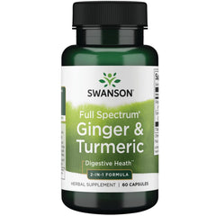 Swanson Full Spectrum Ginger & Turmeric bottle label