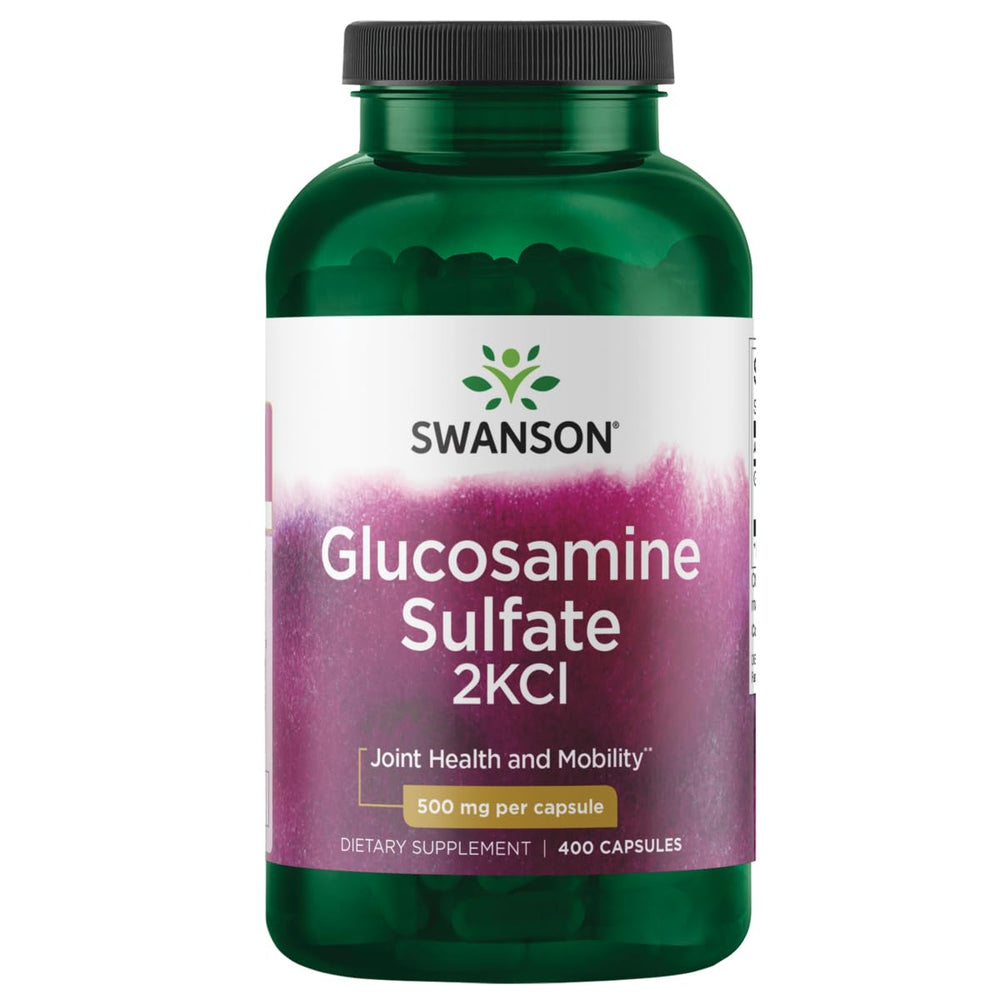 Swanson Glucosamine Sulfate 2KCl 500 mg bottle with 400 capsules