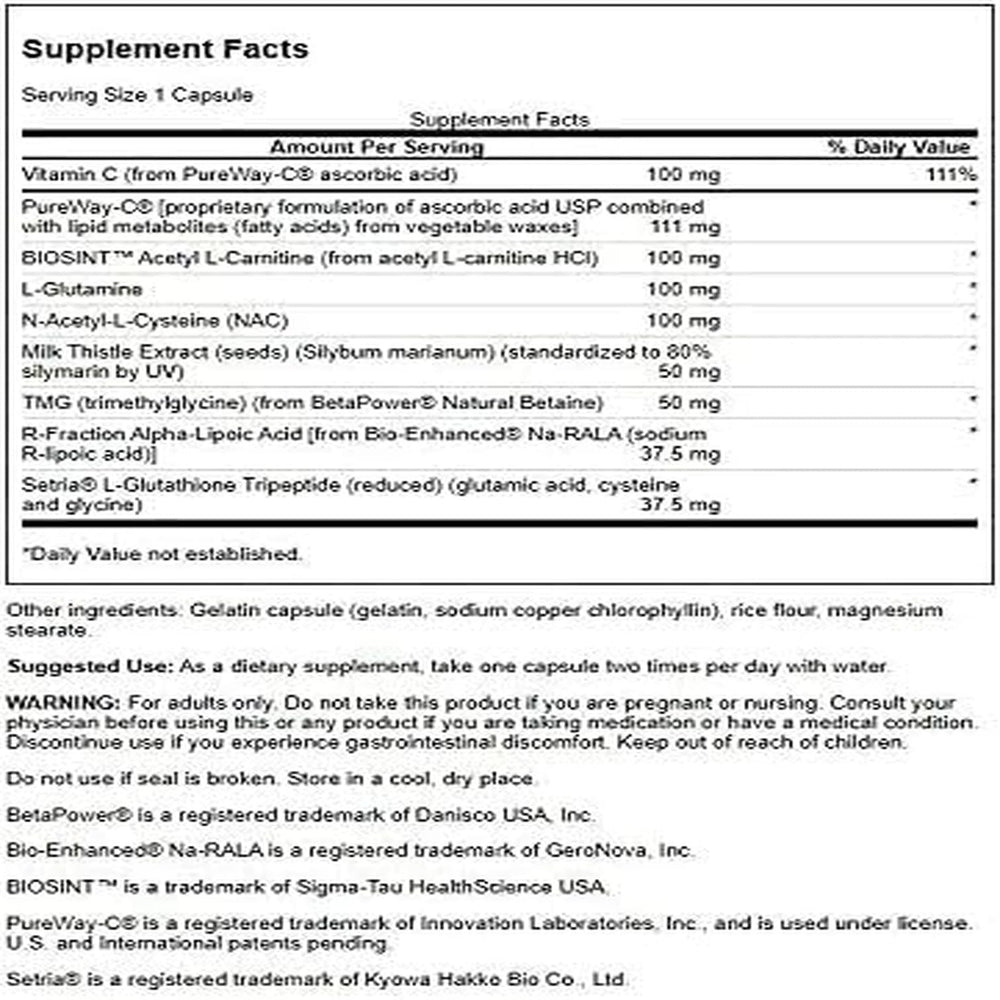 Packaging for Swanson Glutathione Precursor Complex 60 Capsules