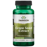 Front view of Swanson Grape Seed Extract 500 mg bottle with 60 capsules